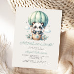 Niedlich Panda Mint Green Hot Air Ballon Babydusch Postkarte<br><div class="desc">Diese niedliche Babydusche-Einladung auf der Postkarte ist mit einem Aquarellpanda in einem Minzgrün-Heißluftballon ausgestattet,  der über den Worten "Das Abenteuer wartet!" in der minzgrünen Schrift steht. Personalisieren Sie den Text mit dem Namen der Mama-to-be im Skript und die Details in Sans Serif Schriftart auf einem beigen Hintergrund.</div>
