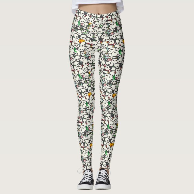 Niedlich Panda Pattern Leggings (Vorderseite)