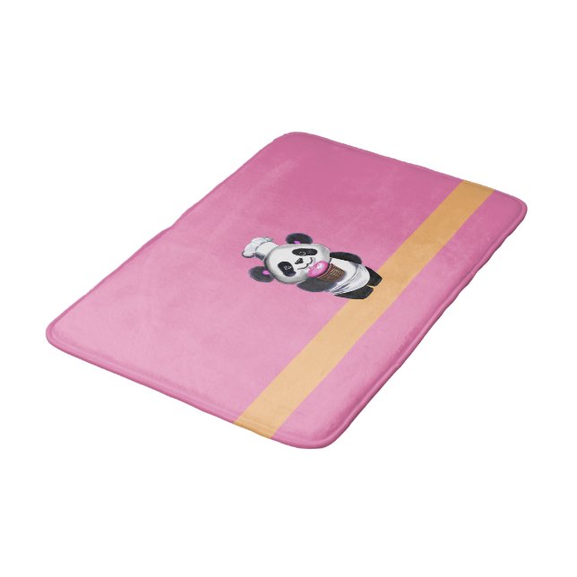 Niedlich Panda Pink Bath Mat Badematte (Schrägansicht)