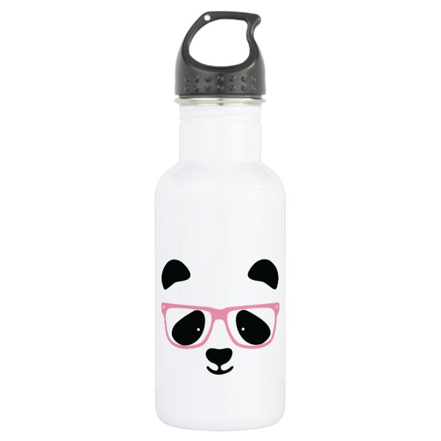 Niedlich Panda Pink Edelstahlflasche (Vorderseite)