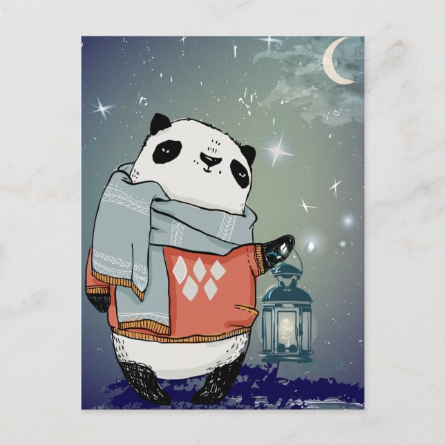 Niedlich Panda Postkarte (Vorderseite)