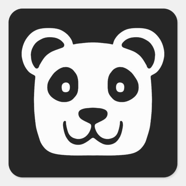 Niedlich Panda Quadratischer Aufkleber (Vorderseite)
