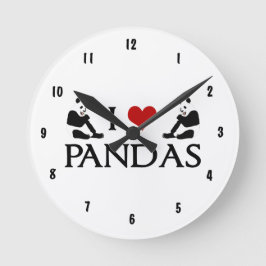 Niedlich Panda Runde Wanduhr