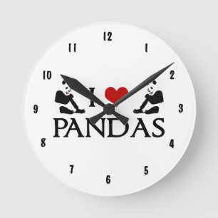 Niedlich Panda Runde Wanduhr