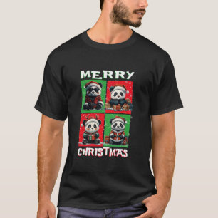 Niedlich Panda Santa Animals Lover Frohe Weihnacht T-Shirt