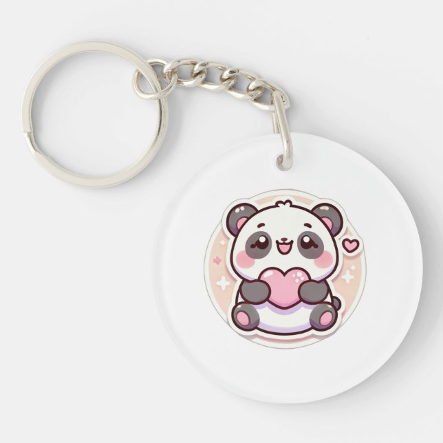 Niedlich Panda 🐼 Schlüsselanhänger (Vorderseite)