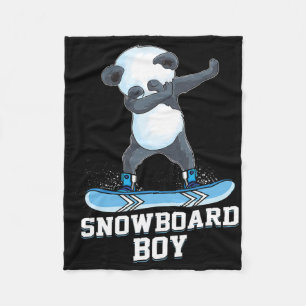 Niedlich Panda Snowboarden Skifahren Dabbing Panda Fleecedecke