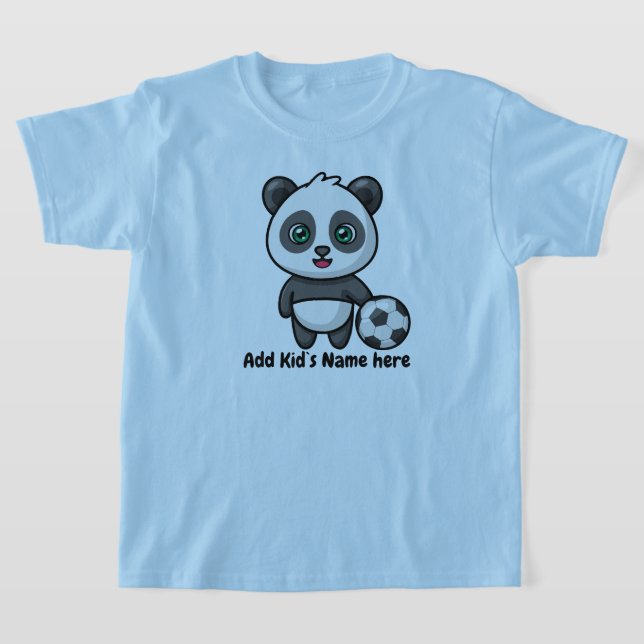 Niedlich Panda Soccer Football Kindername T-Shirt (Ablage )