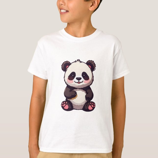Niedlich Panda T-Shirt (Vorderseite)