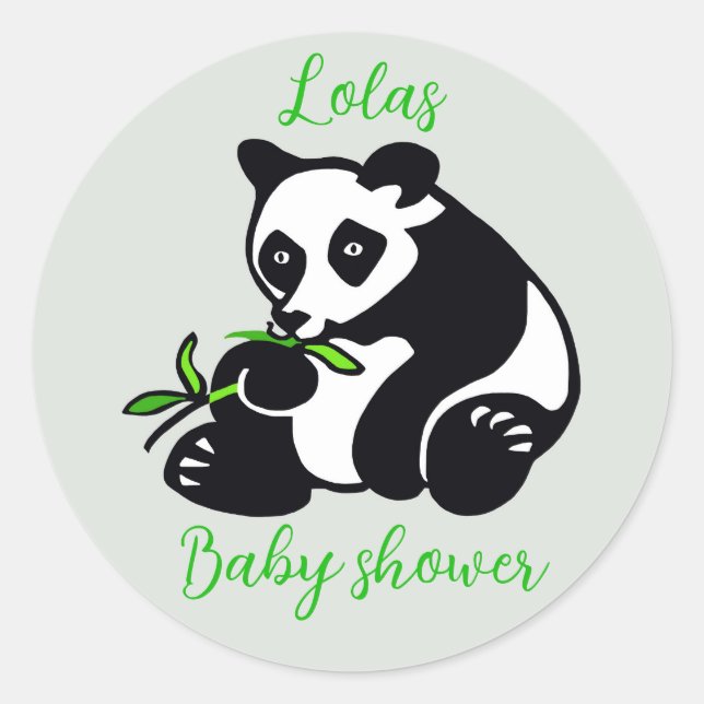 Niedlich PANDA - Tier - Babydusche - Persönlich Runder Aufkleber (Vorderseite)