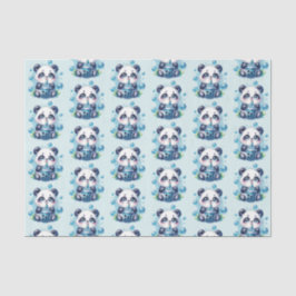 Niedlich Panda und Blue Boba Bubble Tee Seidenpapier