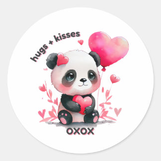 Niedlich Panda - Valentinstag - OXOX Runder Aufkleber