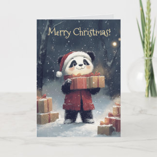 Niedlich Panda Weihnachtskarte Karte