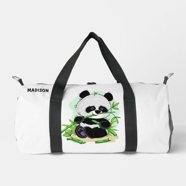 Niedlich Pandas individuelle Name Duffle Bag (Vorderseite)