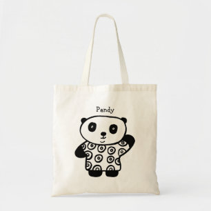 Niedlich Pandy der Panda Personalisiert Name Tragetasche