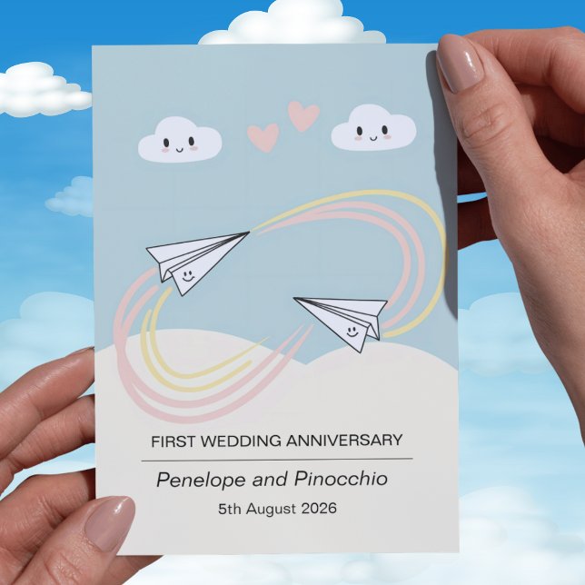 Niedlich Paper Flugzeug 1. Jubiläumskarte Liebe Karte (Von Creator hochgeladen)