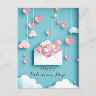 Niedlich Papercut Hearts Valentinas Gruß Postkarte