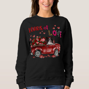 Niedlich Papillon Dog Driving Red Truck Happy Vale Sweatshirt