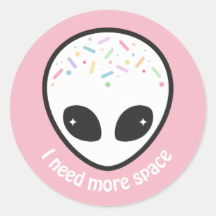 Niedlich Pastel Alien Leiter Runder Aufkleber