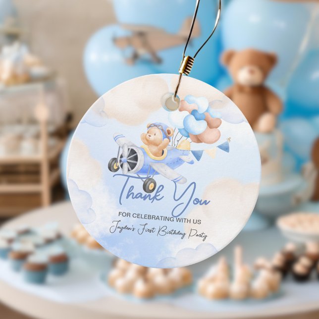 Niedlich Pastel Blue Brown Baby Bear Vielen Dank Geschenkanhänger (Von Creator hochgeladen)