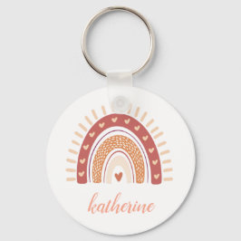 Niedlich Pastel Boho Terracotta Rainbow Schlüsselanhänger