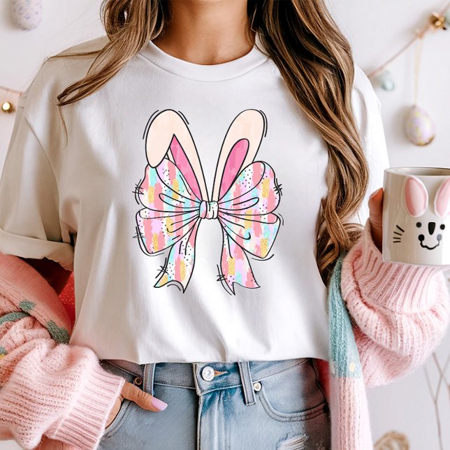 Niedlich Pastel Bunny Bow T-Shirt (Von Creator hochgeladen)