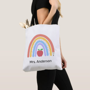 Niedlich Pastel Colored Rainbow Teacher Tasche