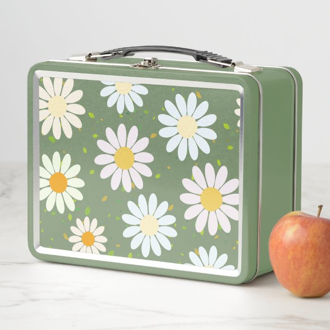 Niedlich Pastel Daisy Blume Blumengürtel Metall Brotdose (Beispiel)