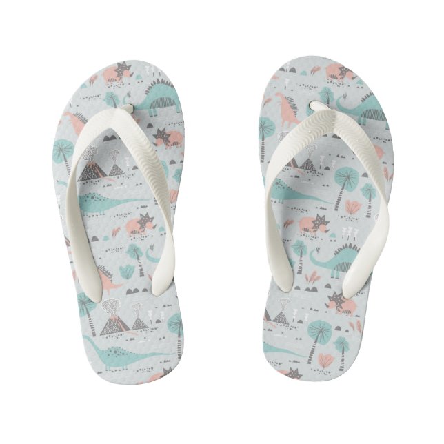 Niedlich Pastel Dinosaur Muster Kinderbadesandalen (Fußbett)