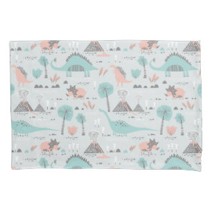 Niedlich Pastel Dinosaur Muster Kissenbezug