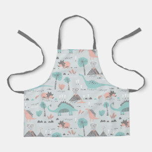 Niedlich Pastel Dinosaur Muster Schürze