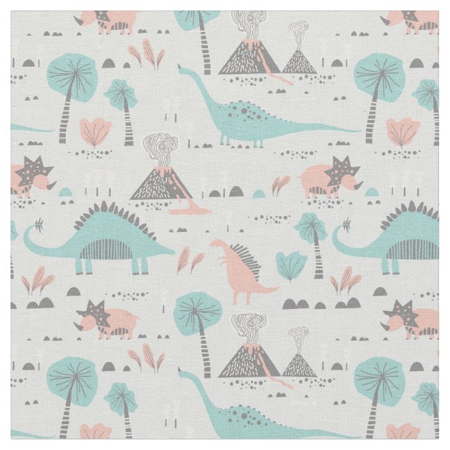 Niedlich Pastel Dinosaur Muster Stoff (Nahaufnahme)