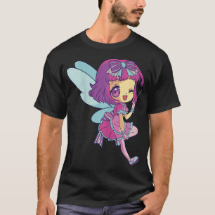 Niedlich Pastel Fairy Chibi Anime Teen Girl Wink T-Shirt
