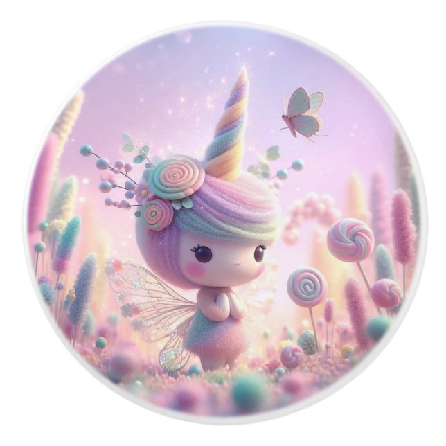 Niedlich Pastel Fairy Keramikknauf (Vorderseite)