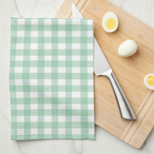 Niedlich Pastel Green Gingham Geschirrtuch