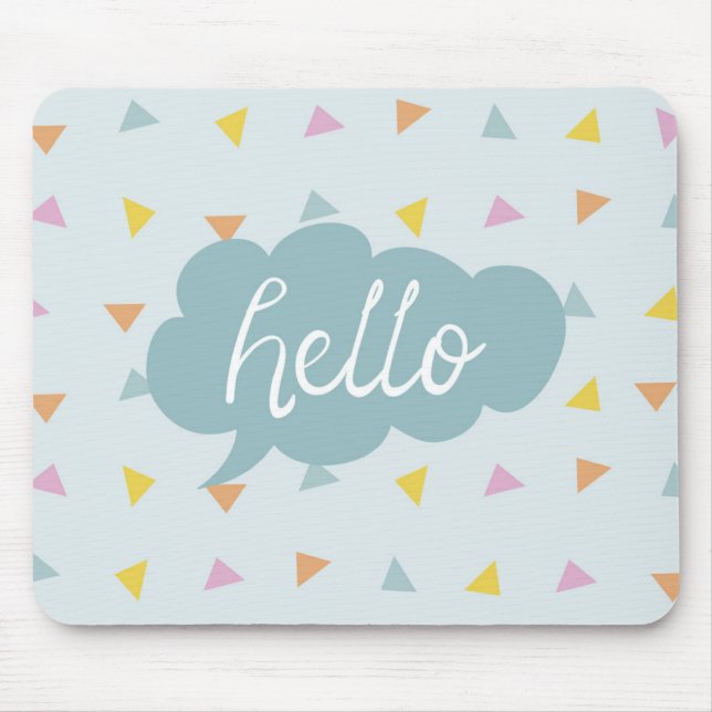 Niedlich Pastel Hello Mousepad (Vorne)