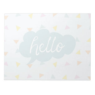 Niedlich Pastel Hello Notizblock