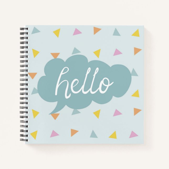 Niedlich Pastel Hello Notizbuch (Vorderseite)