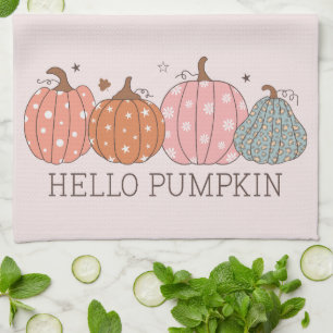 Niedlich Pastel Hello Pumpkin Geschirrtuch