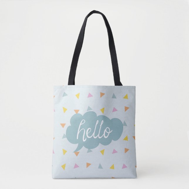 Niedlich Pastel Hello Tasche (Vorderseite)