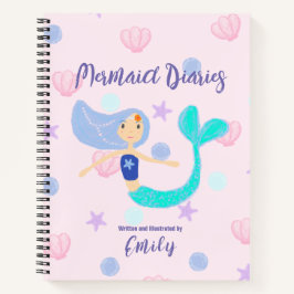 Niedlich Pastel Periwinkle Mermaid Princess Notizbuch