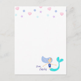 Niedlich Pastel Periwinkle Mermaid Princess Postkarte