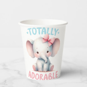 NIEDLICH PASTEL PINK BLUE BABY ELEPHANT PAPPBECHER