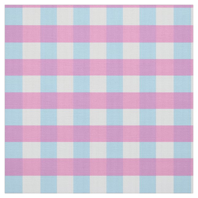 Niedlich Pastel Pink Blue Gingham Karo Stoff (Muster)