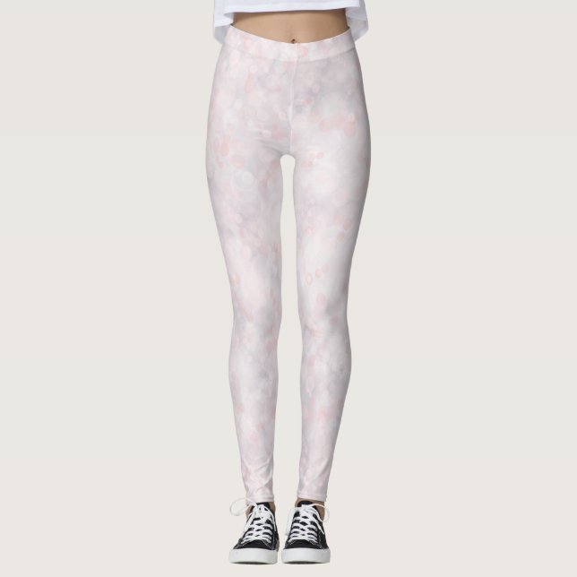 Niedlich Pastel Pink Bokeh Leggings (Vorderseite)
