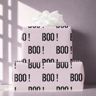 Niedlich Pastel Pink "BOO"! Halloween Geschenkpapier