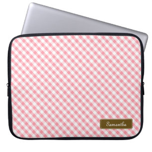 Niedlich Pastel Pink Gingham Pattern Laptopschutzhülle