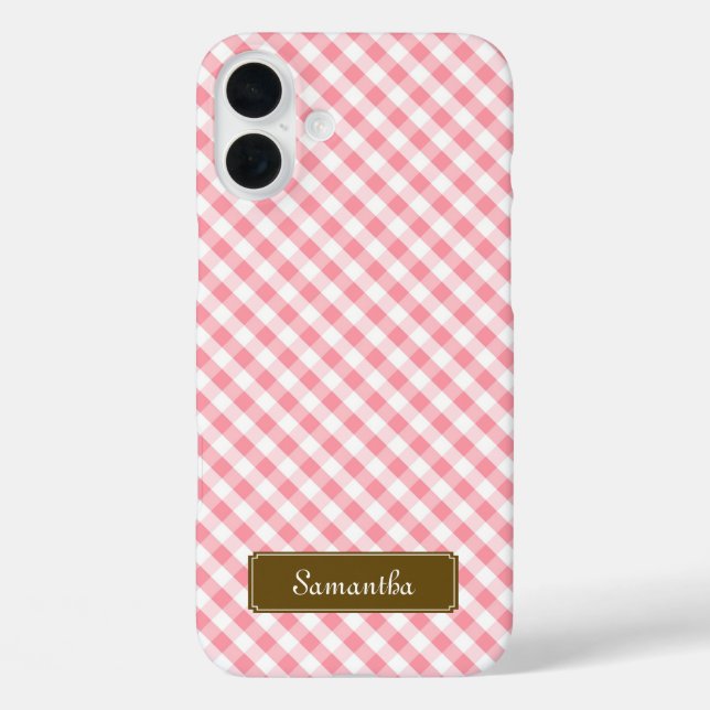 Niedlich Pastel Pink Gingham Pattern title_seo2 (Rückseite)