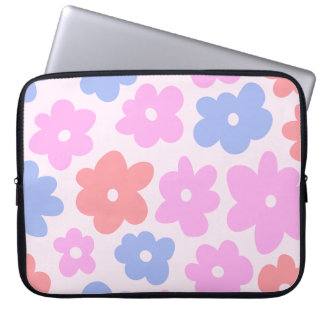 Niedlich Pastel Pink Hand Drawn Daisy Blume Laptopschutzhülle