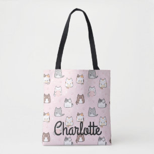 Niedlich Pastel Pink Kawaii Katzen Sparkeln Ihren Tasche